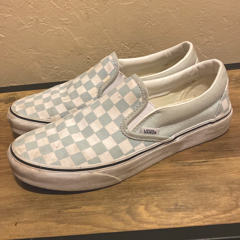 vans blue checkered shoes